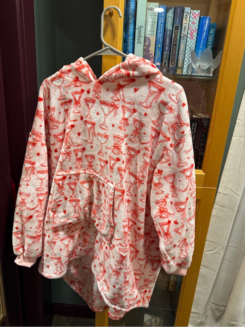 Plush Hooded Sweatshirt - Pink Cocktail Print
